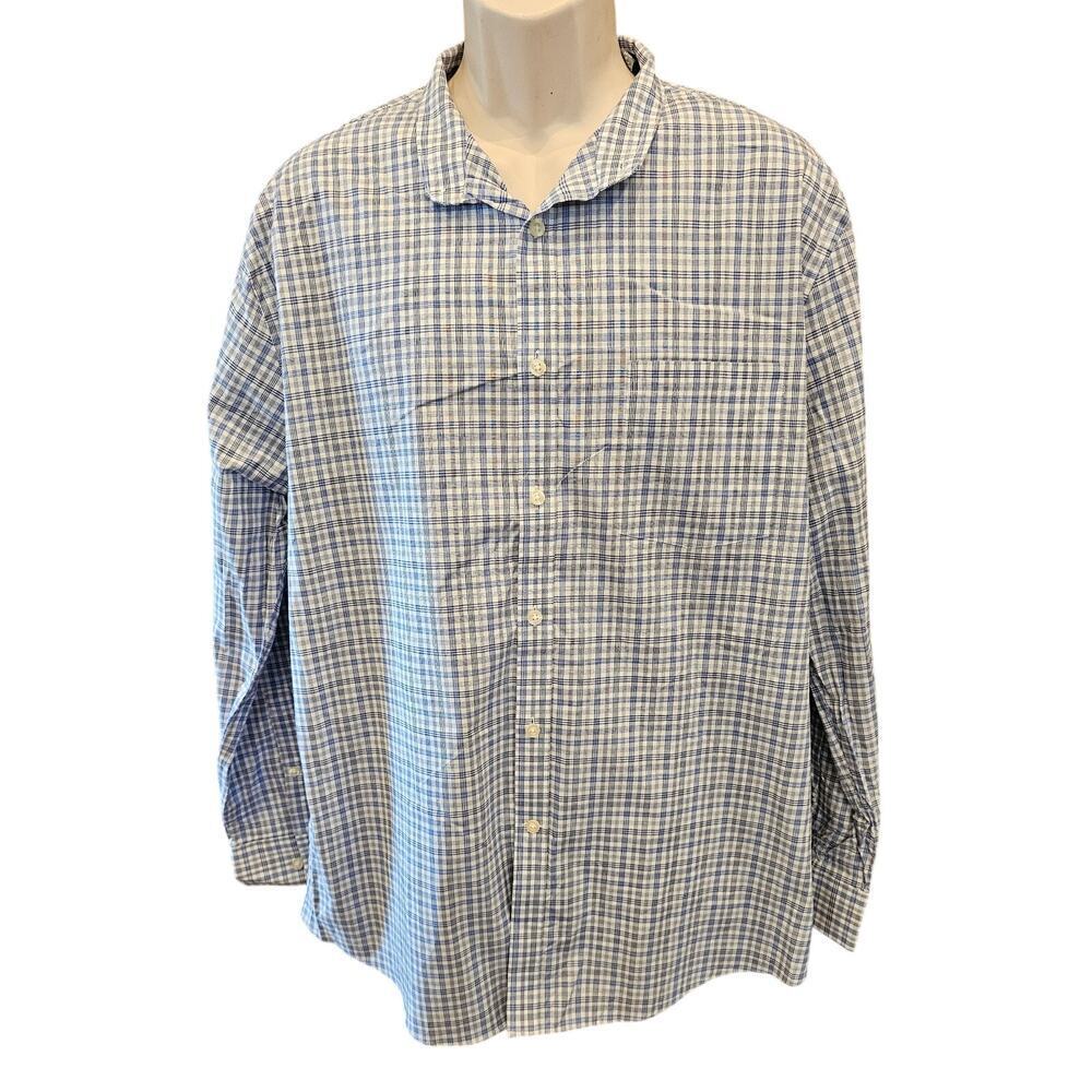 17.5 34 / 35 Michael kors blue plaid regular fit dress shirt XL preppy casual